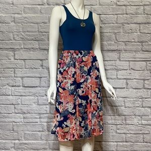 KIKIT Multi Floral Print Lined Midi Skirt L NWT